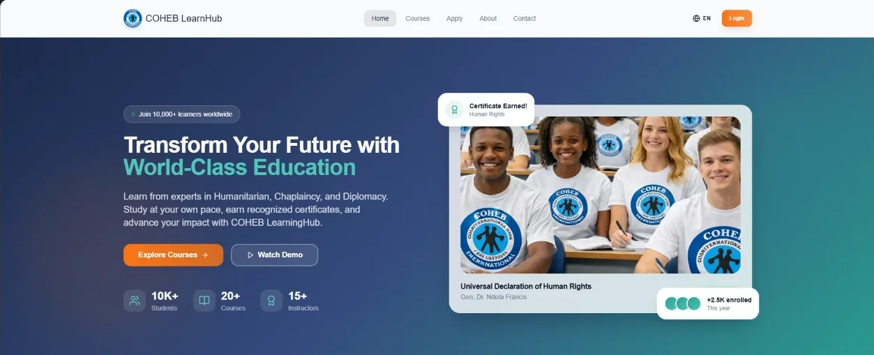 COHEB LearnHub screenshot 1